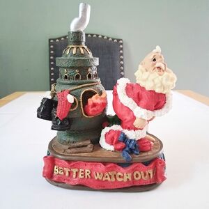 Butt Burning Santa, Lighted Fireplace Light Sculpted Christmas Decor Figure
